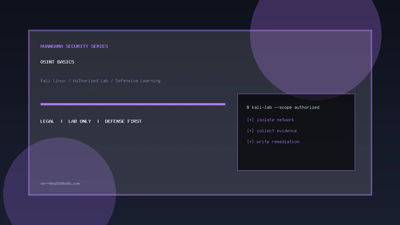 Kali OSINT 入门:公开信息收集的合规边界